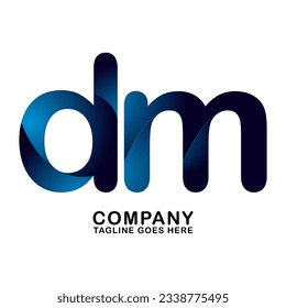 Symbol DM letter logo on white background, can be used for art companies, sports, etc
