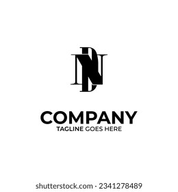 Symbol DN letter logo on white background, can be used for art companies, sports, etc