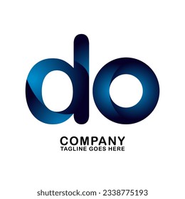 Symbol DO letter logo on white background, can be used for art companies, sports, etc