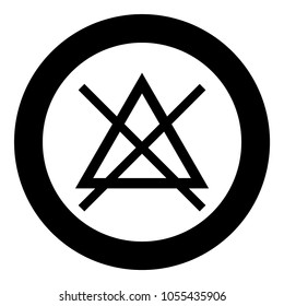 Symbol do not bleach icon black color in circle