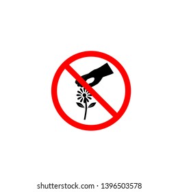 Symbol of do not pluck flowers on a white background