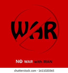 Symbol, do not take war.No War USA And Iran.