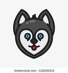 Symbol of a dog. Vector modern line illustration icon
