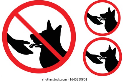 Symbol for dogs not to lick hands, do not touch dogs, do not touch dogs,
Do not let the dog lick hands.