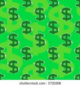 symbol of dollar - seamless vector wallpaper