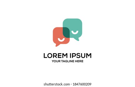 Symbol Double Chat Vector Logo Design Template