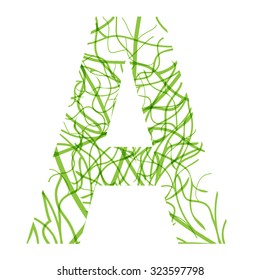 Symbol double exposure with green tree isolated on white background. Vector illustration. Green and white double exposure.