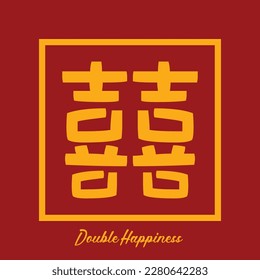 symbol double happiness chinese hanzi  vector design illustration art