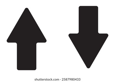 symbol of up and down arrow icon. Black Up and down arrows icon vector on white background.