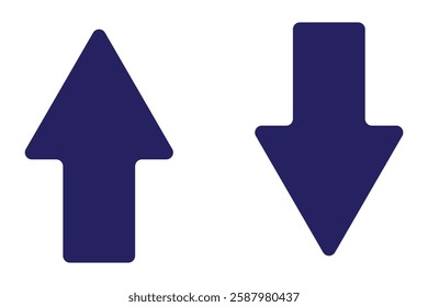 symbol of up and down arrow icon. Blue Up and down arrows icon vector on white background.