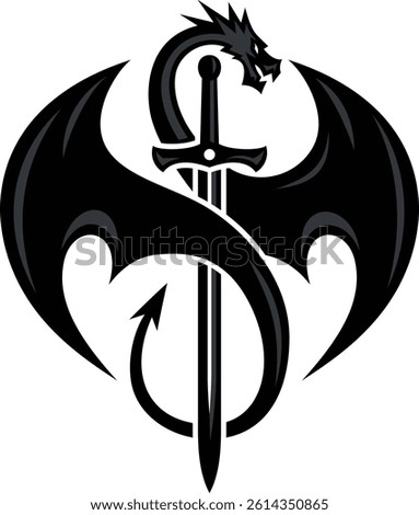 Symbol of Dragon Wrapped Around the Sword