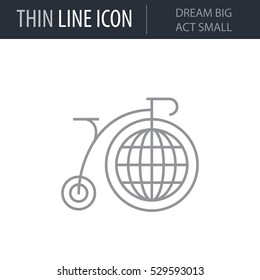 Symbol of Dream Big Act Small Thin line Icon of Conscious Living and Friends Relations. Stroke Pictogram Graphic for Web Design. Quality Outline Vector Symbol Concept. Premium Mono Linear Beautiful
