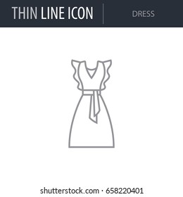 Symbol of Dress. Thin line Icon of Fashion. Stroke Pictogram Graphic for Web Design. Quality Outline Vector