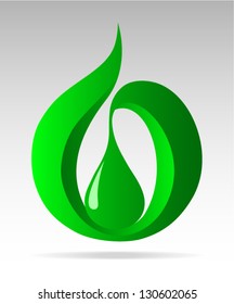 Symbol of a drop, green, EPS-10 (gradient), vector illustration
