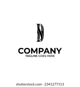 Symbol DS letter logo on white background, can be used for art companies, sports, etc