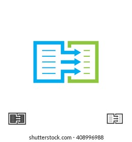 Symbol duplicate of the document. Vector icon copying of the text.