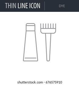 Symbol of Dye. Thin line Icon of Hairdressing Salon. Stroke Pictogram Graphic for Web Design. Quality Outline Vector Symbol Concept. Premium Mono Linear Beautiful Plain Laconic Logo