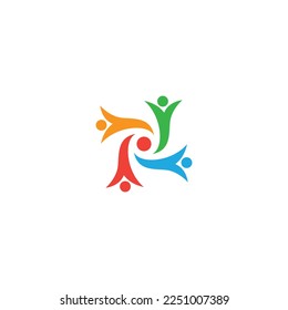 Symbol of dynamic people forming unity. Vector