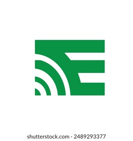 symbol E eco logo concept vector