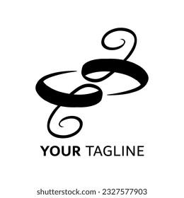 Logotipo de letra E de símbolo sobre fondo blanco, puede ser utilizado para empresas de arte, deportes, etc