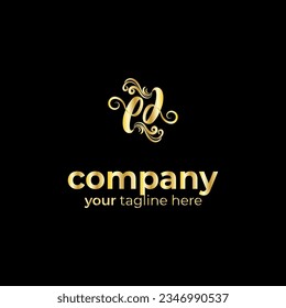 Symbol e logo on white and black background, can be used for art companies, sports, etc