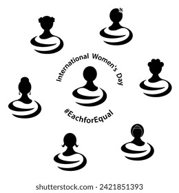 Symbol Jedes für Equal. Ein Zeichen für den Kampf um Gleichheit. Internationaler Frauentag