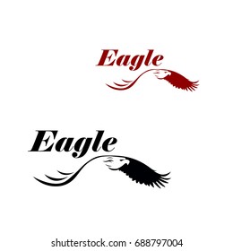 Symbol of eagle hawk predator for sport team mascot, company badge, guard service, hunting club label