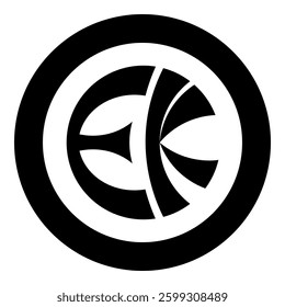 Symbol Eckankar religion EK icon in circle round black color vector illustration image solid outline style simple