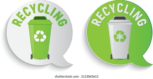 Symbol eco recycling with waste bin