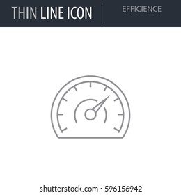 Symbol of Efficience. Thin line Icon of Seo And Web Optimization. Stroke Pictogram Graphic for Web Design. Quality Outline Vector Symbol Concept. Premium Mono Linear Beautiful Plain Laconic Logo