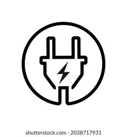 Symbol for electric charging, flat design vector