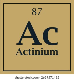 symbol for the element actinium with atomic number with two colors