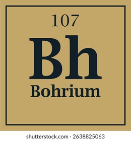 symbol for the element bohrium with atomic number with two colors