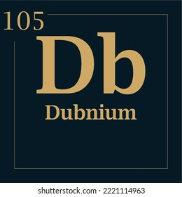 symbol for the element dubnium with atomic mass number and atomic number with two colors