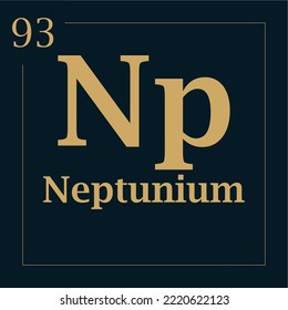 symbol for the element neptunium with atomic mass number and atomic number with two colors