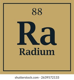 symbol for the element radium with atomic number with two colors