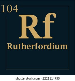 symbol for the element rutherfordium with atomic mass number and atomic number with two colors