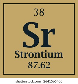 symbol for the element strontium with atomic number and mass number with two colors