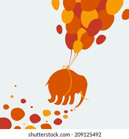 Symbol elephant flying through the sky
