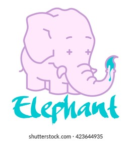 The symbol of an elephant image with a brush.