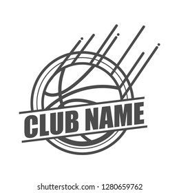 Symbol, emblem, badge logo design with basketball theme