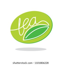 symbol emblem green tea with leaf design