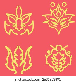 Conjunto de arte vetorial de símbolo emblema