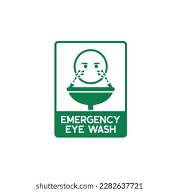 symbol of emergency eye wash, vector art.