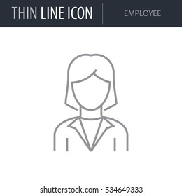 Symbol of Employee Thin line Icon of Different People. Stroke Pictogram Graphic for Web Design. Quality Outline Vector Symbol Concept. Premium Mono Linear Beautiful Plain Laconic Logo