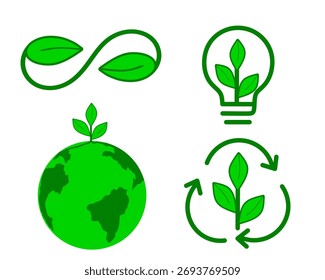 Un símbolo del ciclo infinito de la vida, representado por hojas verdes. Representa la armonía de las personas con la naturaleza y un camino sostenible hacia el desarrollo. 