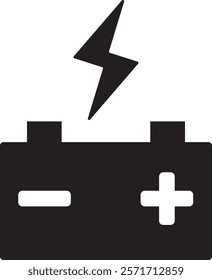 Symbol of energy and power - simple battery icon