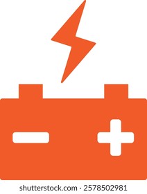 Symbol of energy and power - simple battery icon