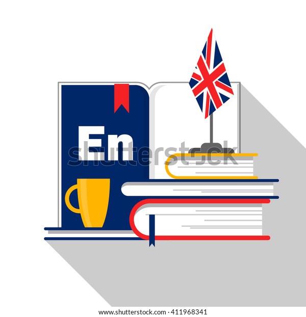 Symbol English Language Courses School Translation Stock Vector