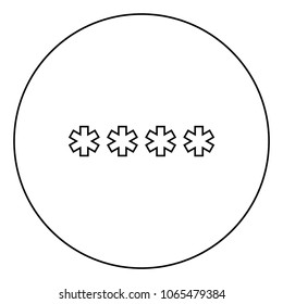Symbol  enter password icon black color in circle